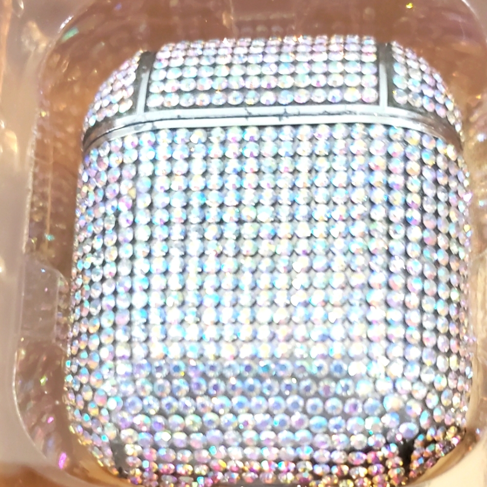 Silver Airpods Rhinestone  Case